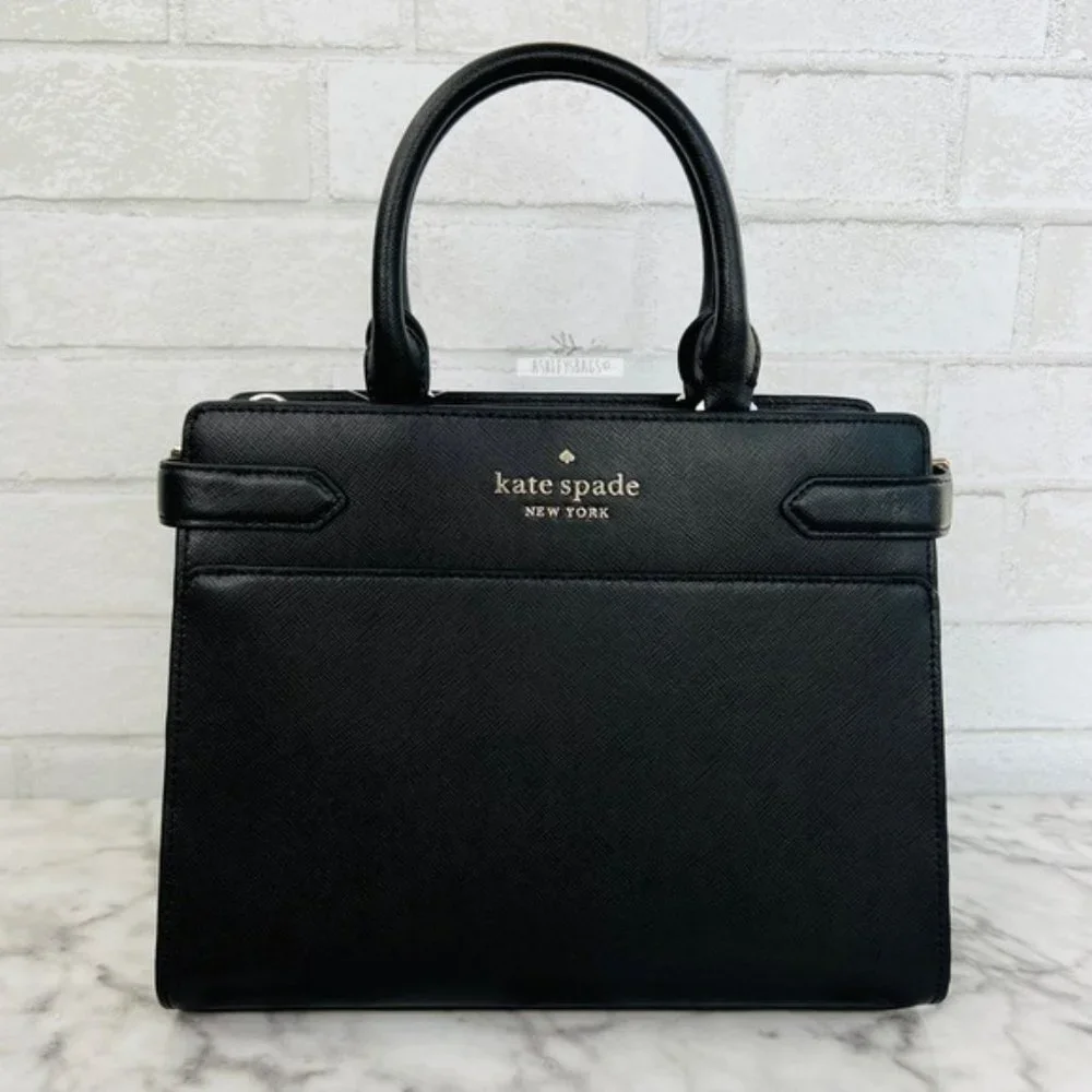 Kate Spade Black Medium Satchel Crossbody & Large Slim Bifold Wallet Set - Picture 3 of 14